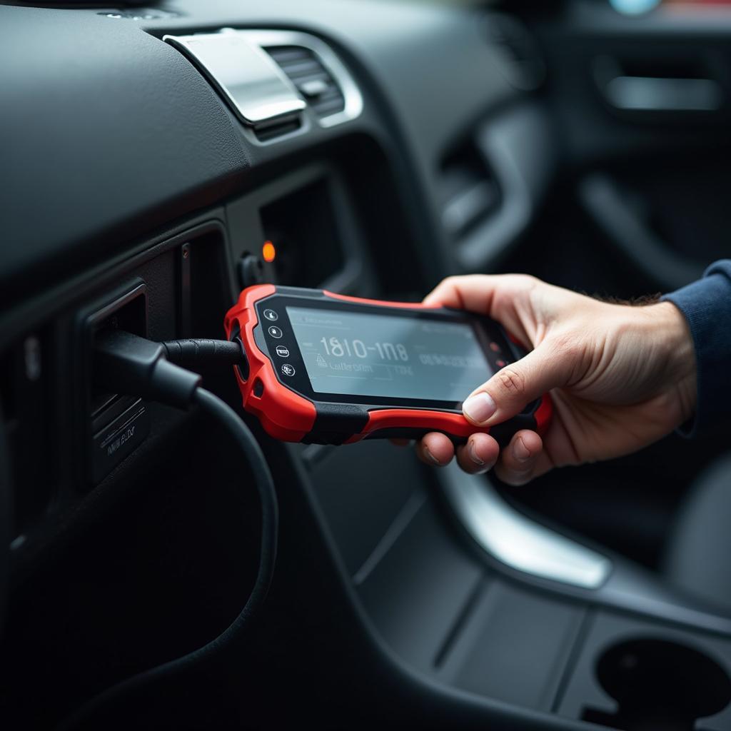 Skilled technician performing a car diagnostic scan in White Plains