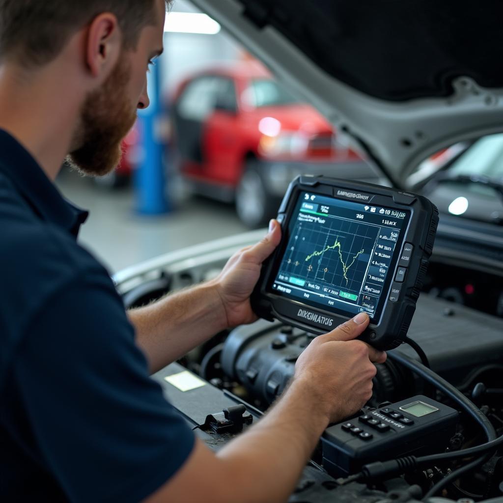 Car diagnostic test being performed in Henderson