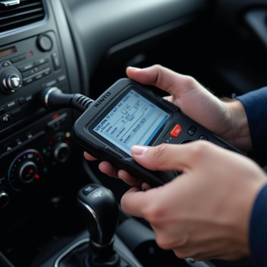 Mechanic Performing Car Diagnostic Test in Moline, IL