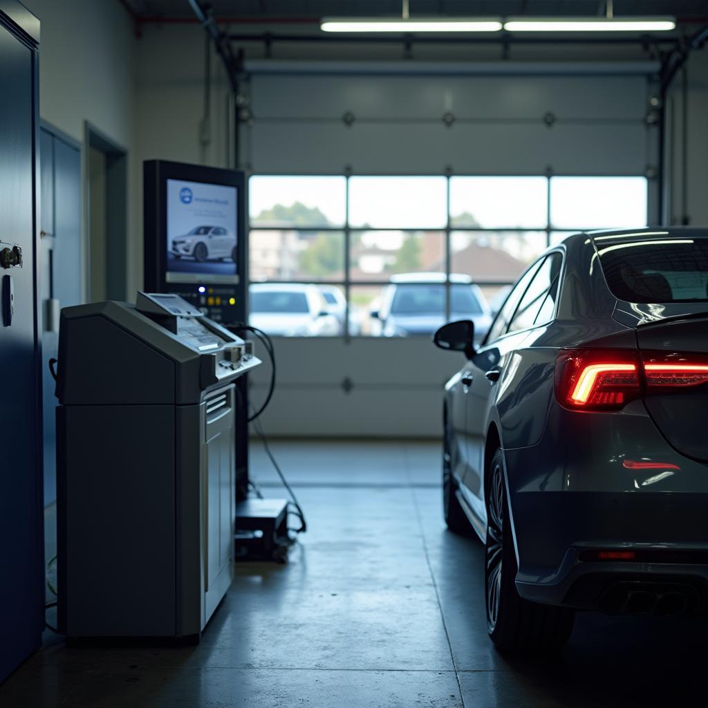 Car undergoing a diagnostic test in Waipio