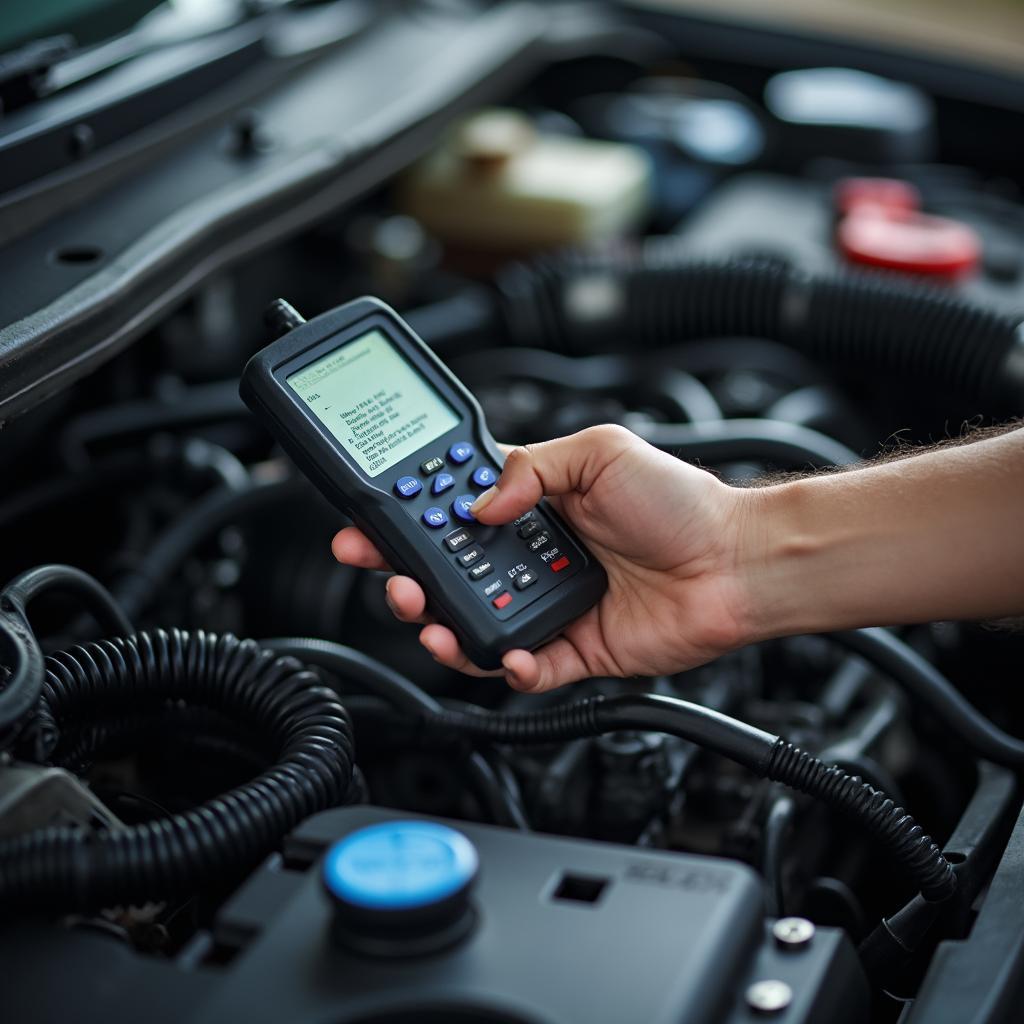 Mechanic Using Diagnostic Tools