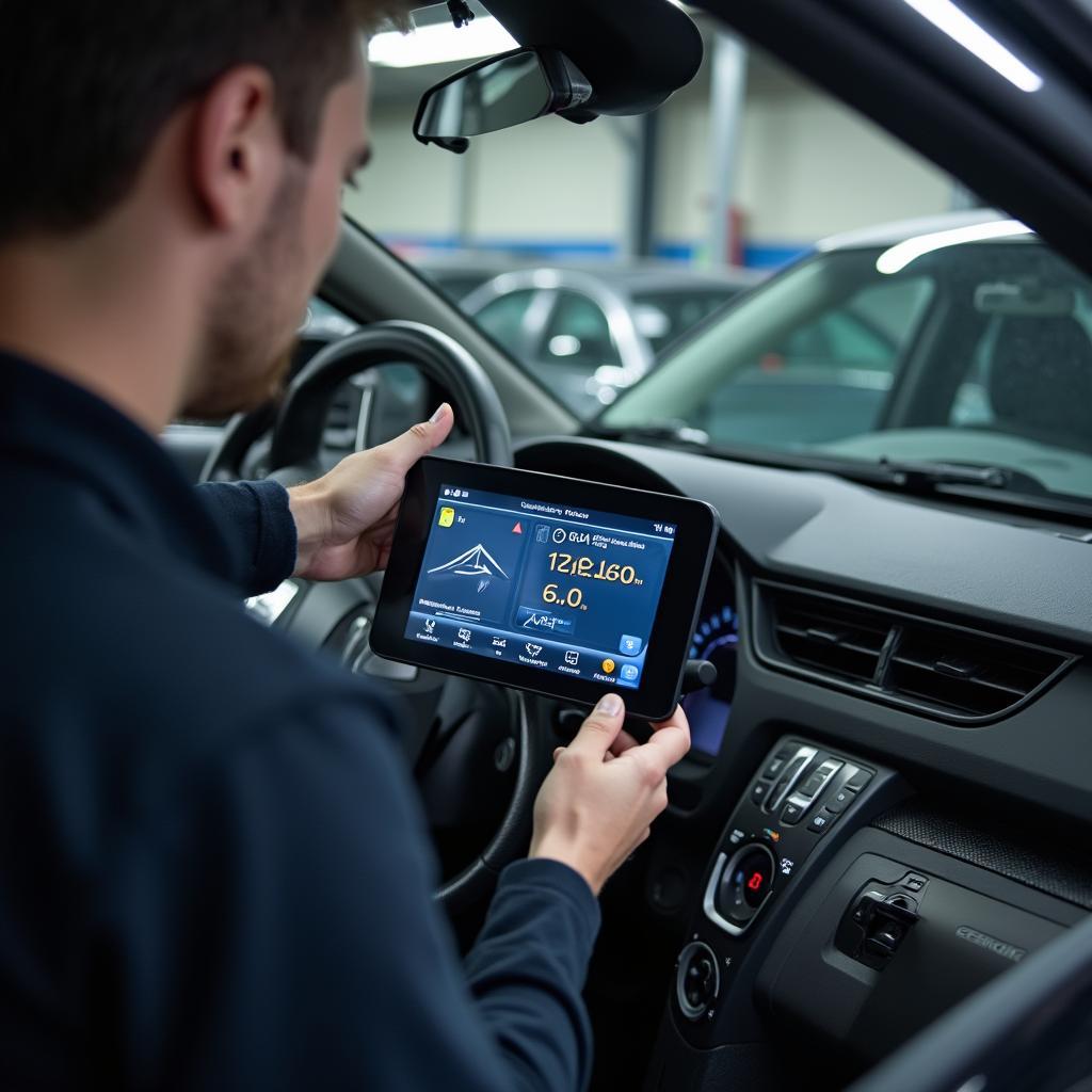 Car diagnostic equipment in a Concordia auto shop