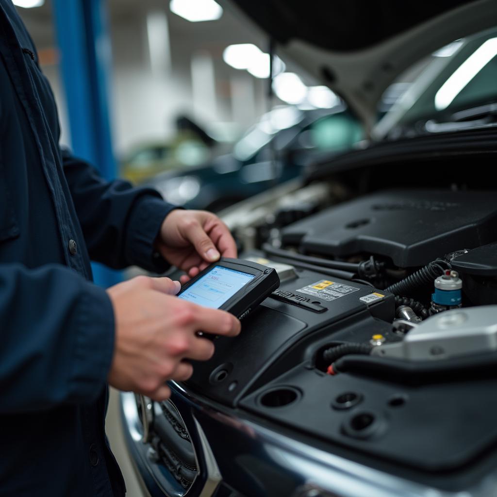 Car diagnostics being performed in Elmhurst