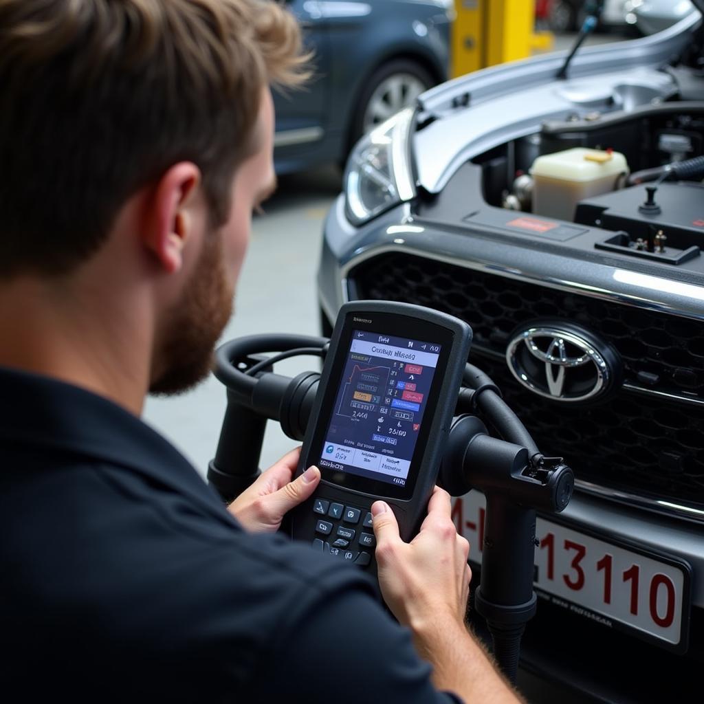 Mechanic performing car diagnostics in Glen Waverley