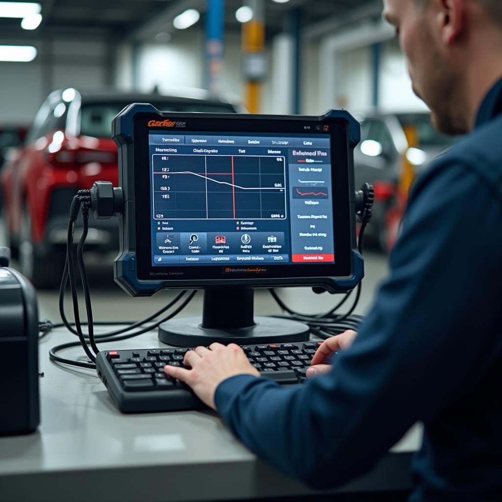 Car diagnostics tools in a Greensburg auto shop