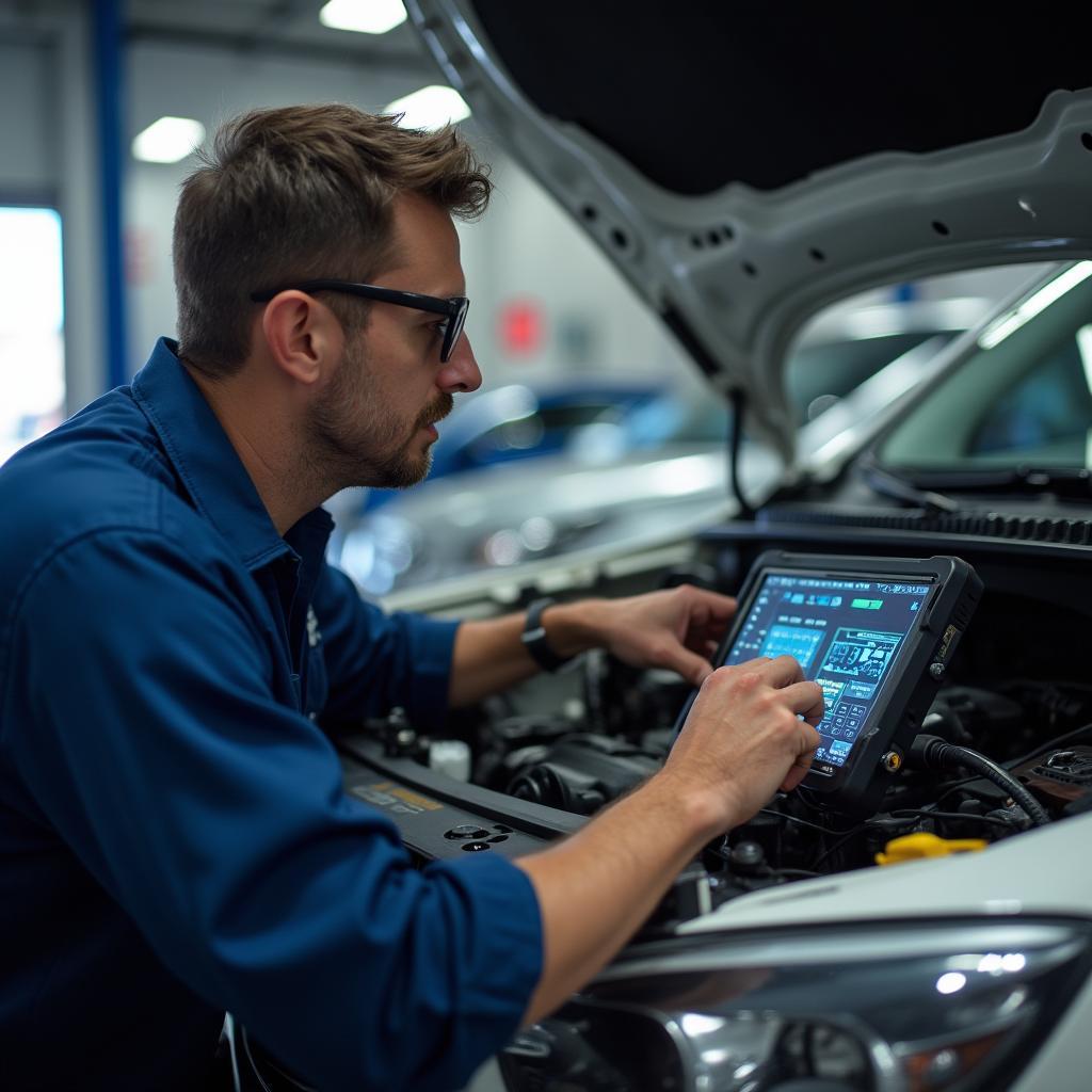 Car diagnostics being performed in Hoover