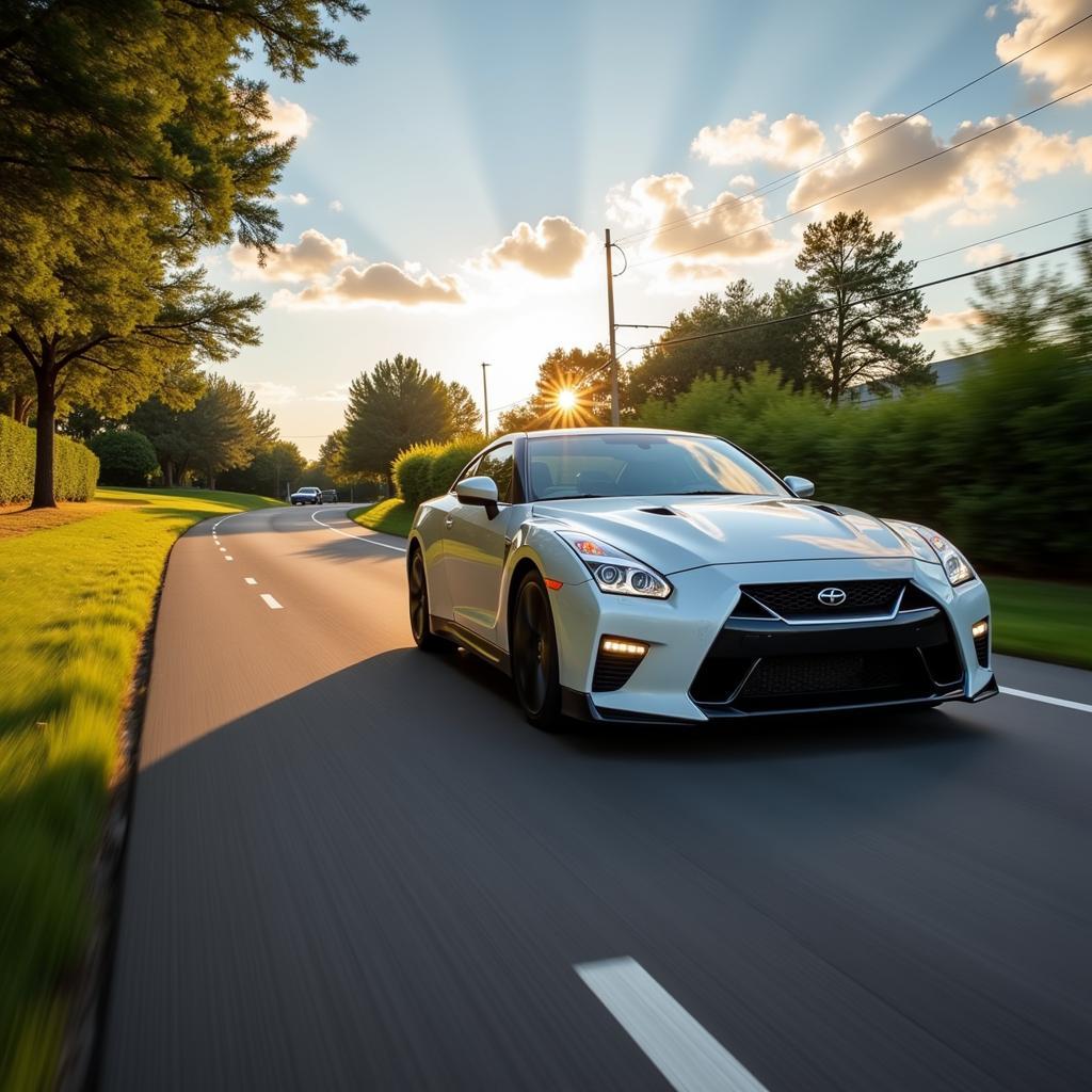 Car Driving Smoothly on Orlando Road