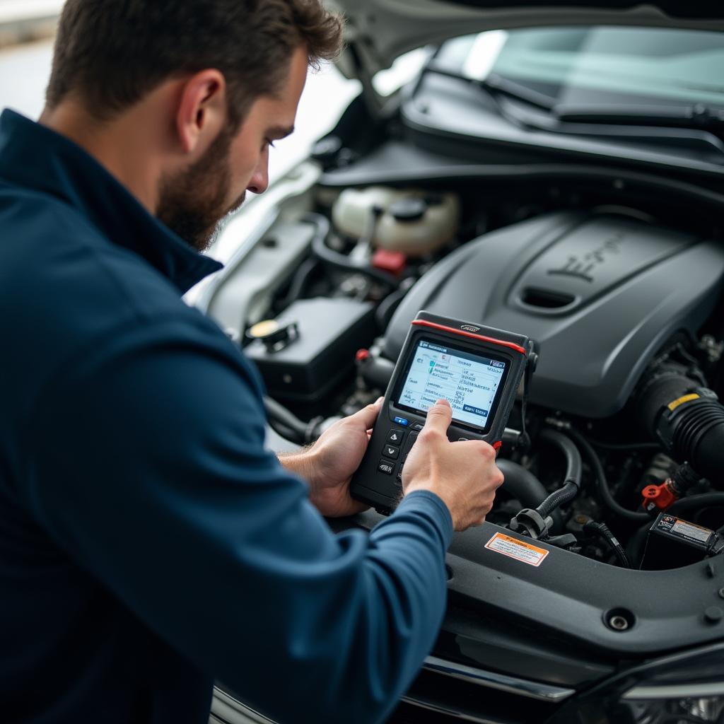 Car engine diagnostics being performed in North Aurora