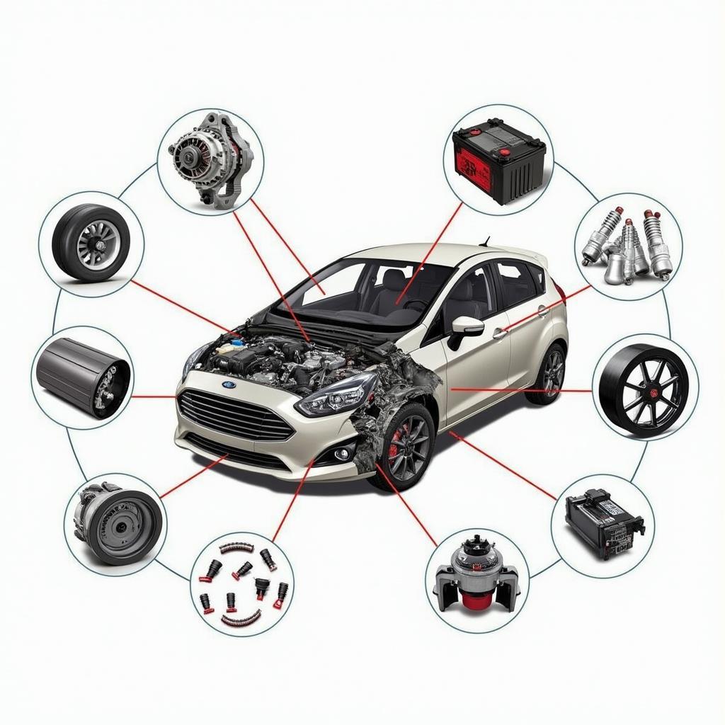 Car engine parts diagram