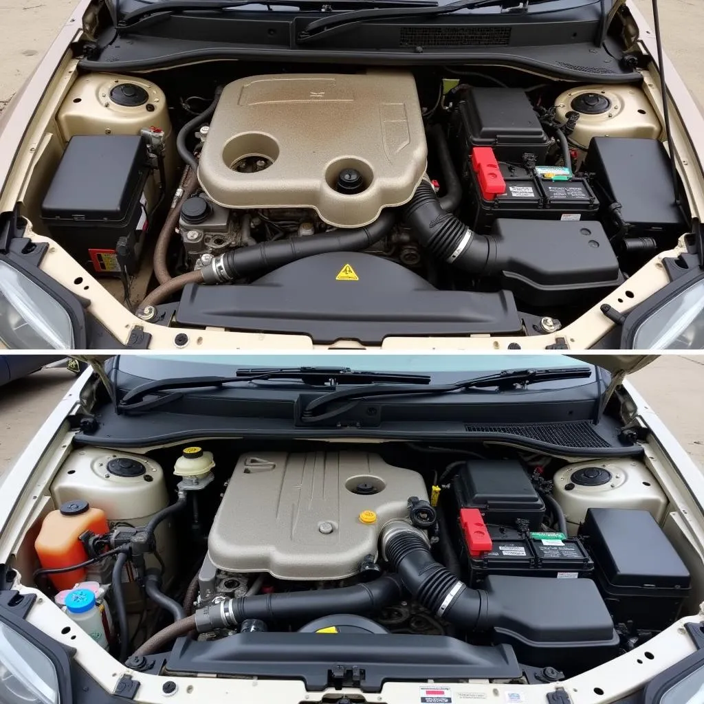 Car Engine Repair Before and After