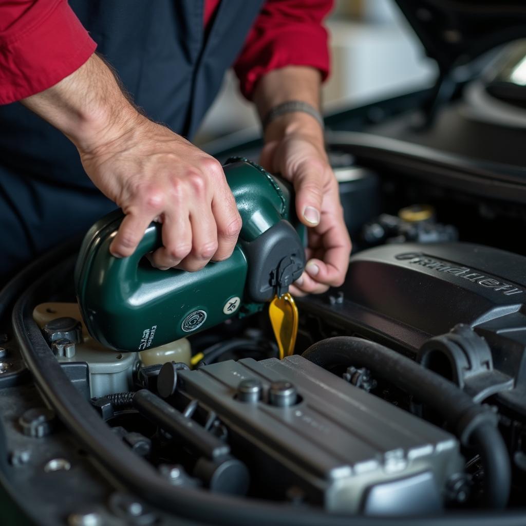 Car Getting An Oil Change