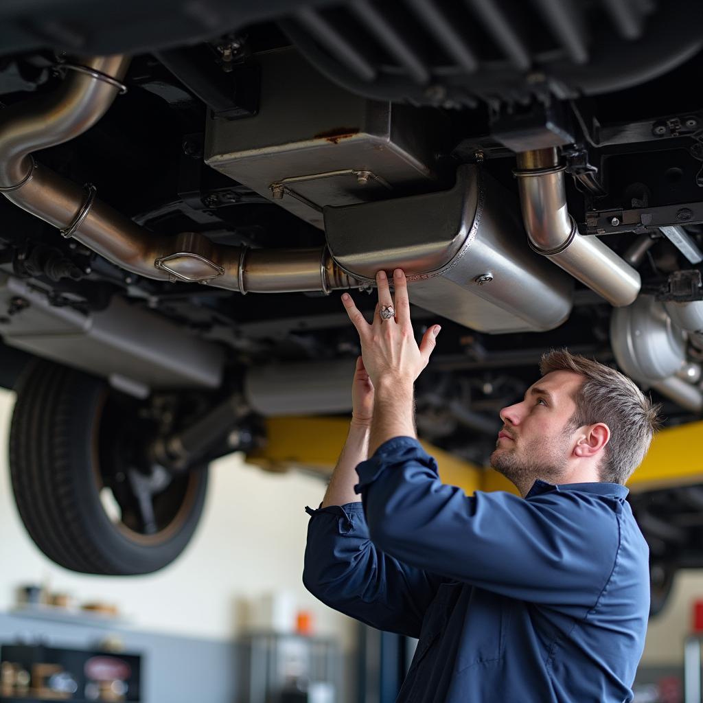 Car Getting Exhaust Upgrade