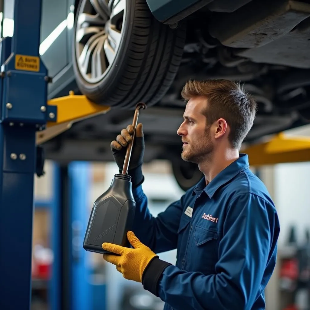 Car Getting Oil Change