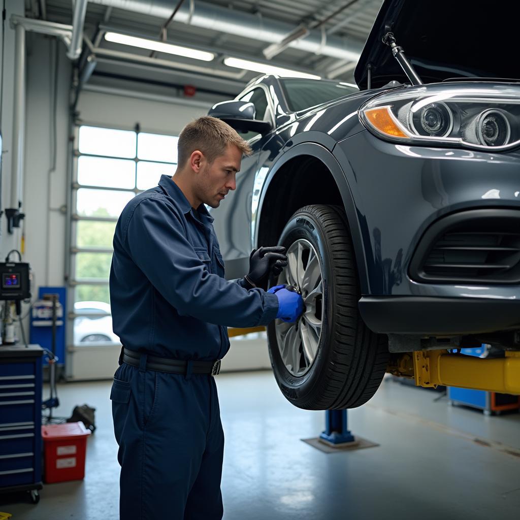 Car Getting Oil Change at Sam's Club