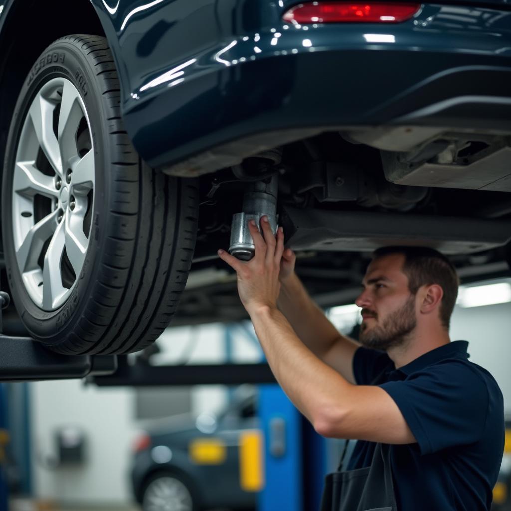 Car Getting Oil Change Service