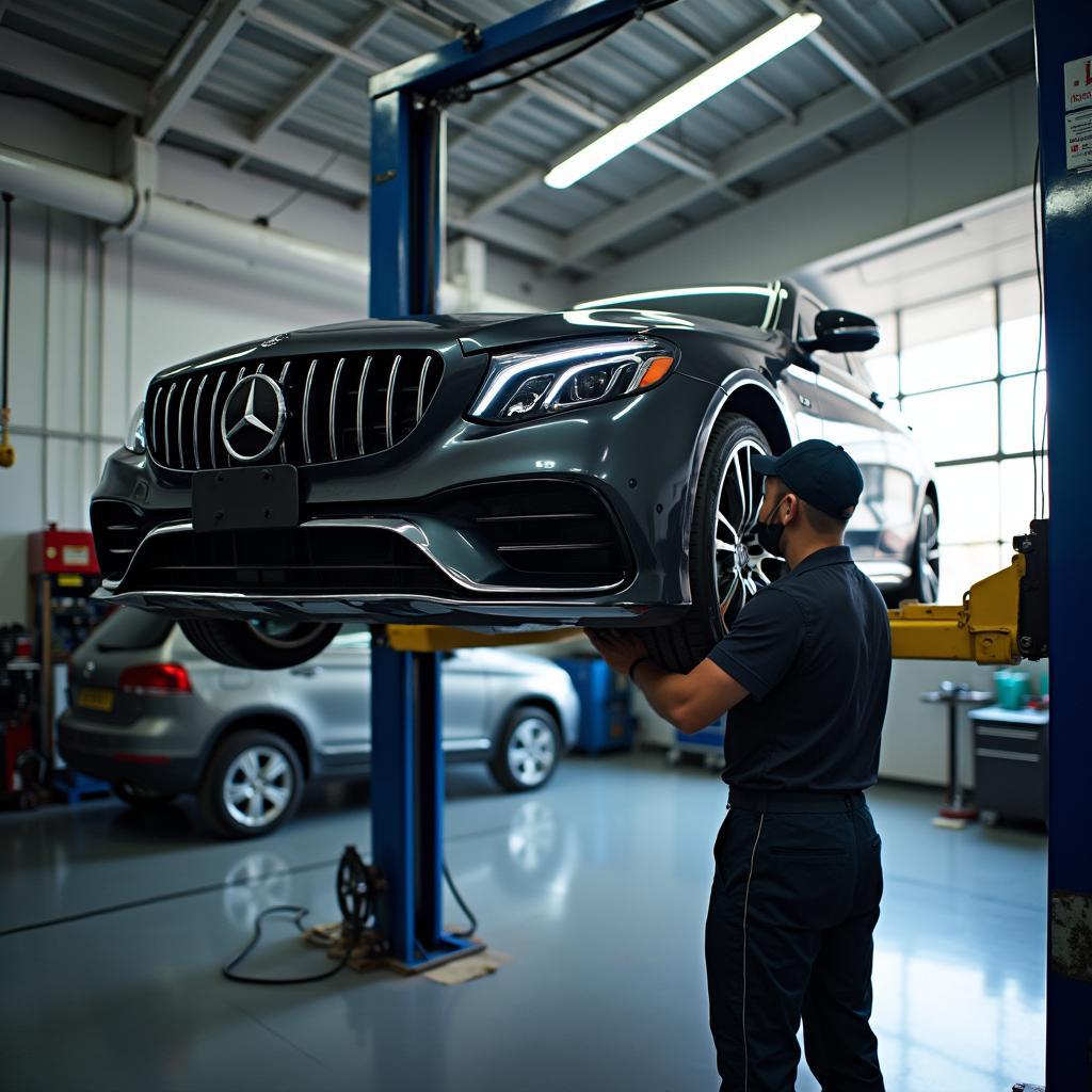 Car Undergoing Routine Maintenance