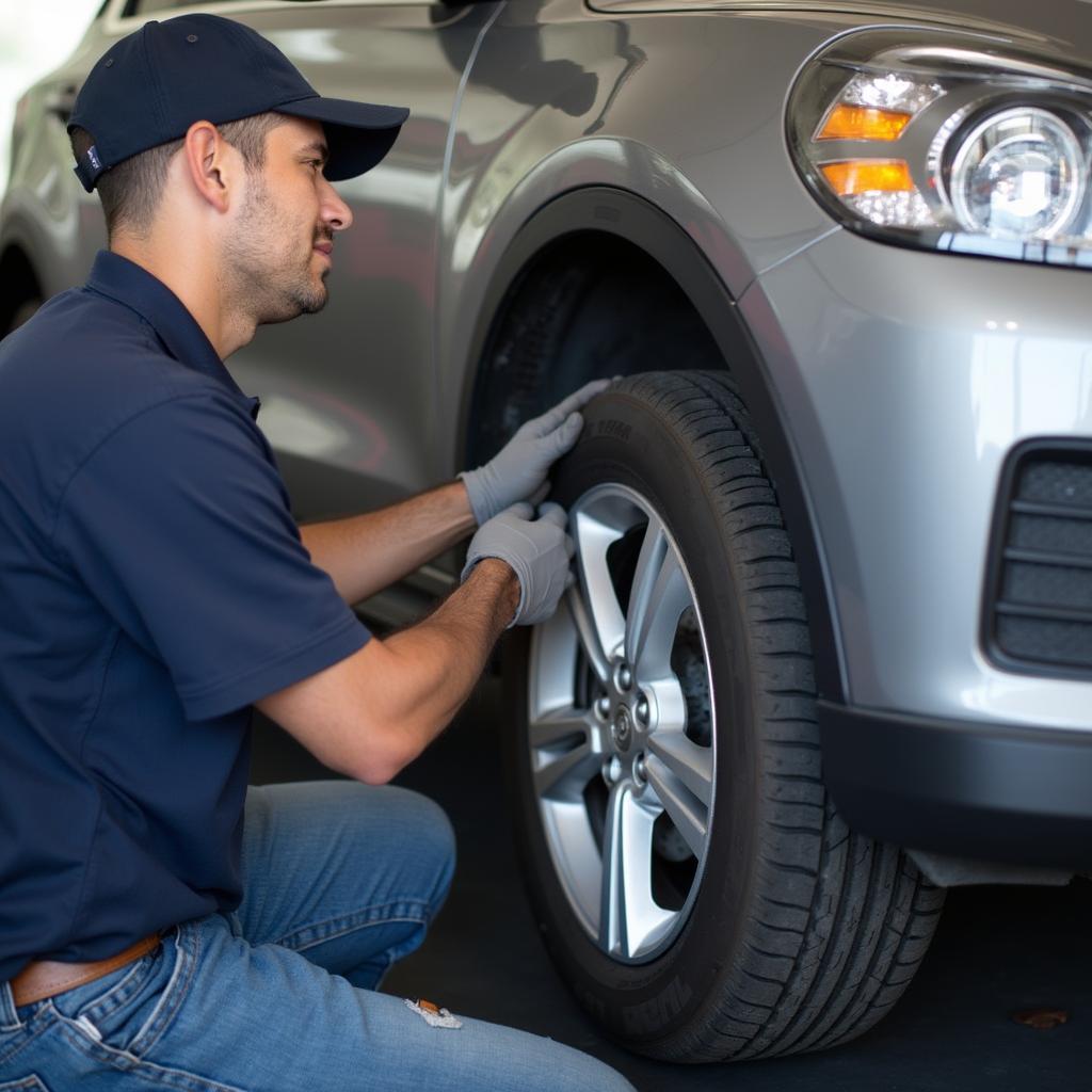 Car Getting Tire Rotation at Parker, CO Auto Service