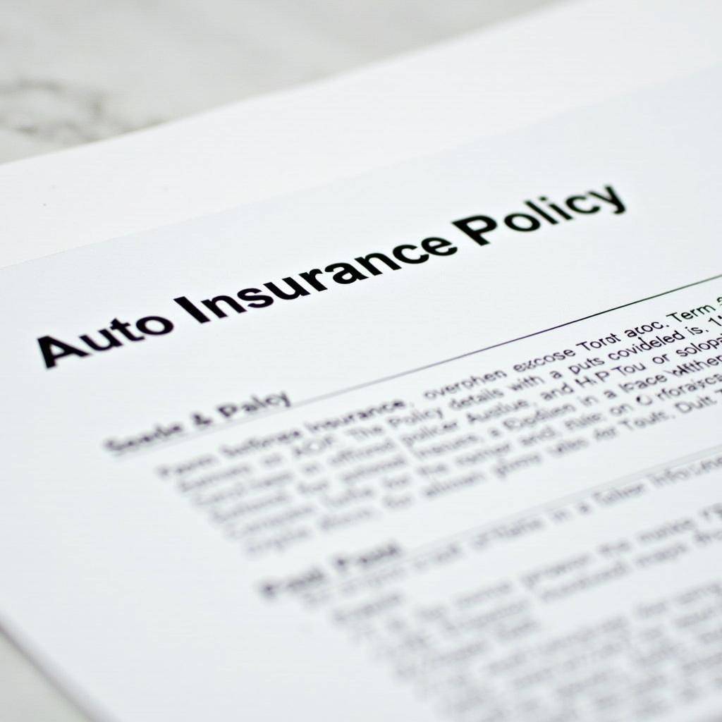 Auto Insurance Policy