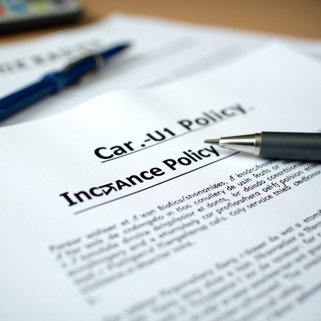 Car insurance policy documents