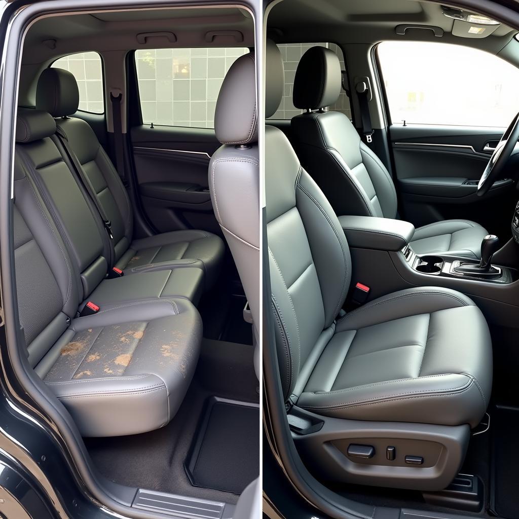 Before and After Auto Upholstery Cleaning