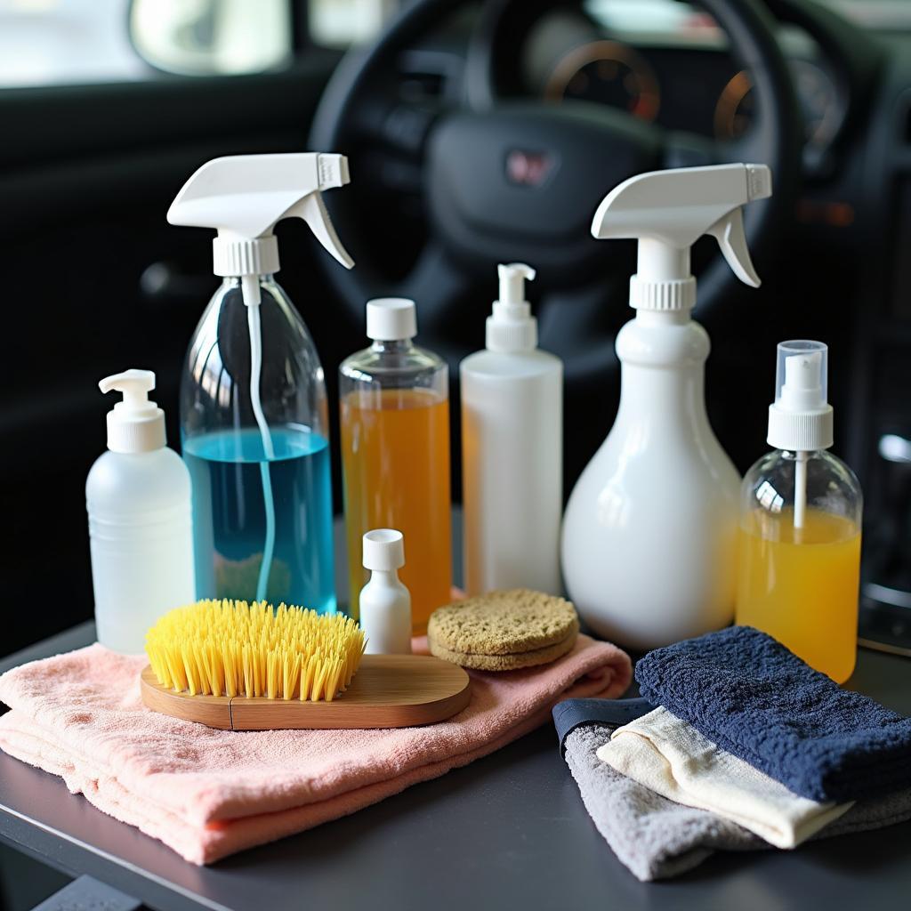 Assortment of Car Interior Detailing Products