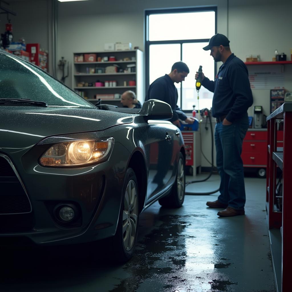  Car getting an oil change in Arlington VA 