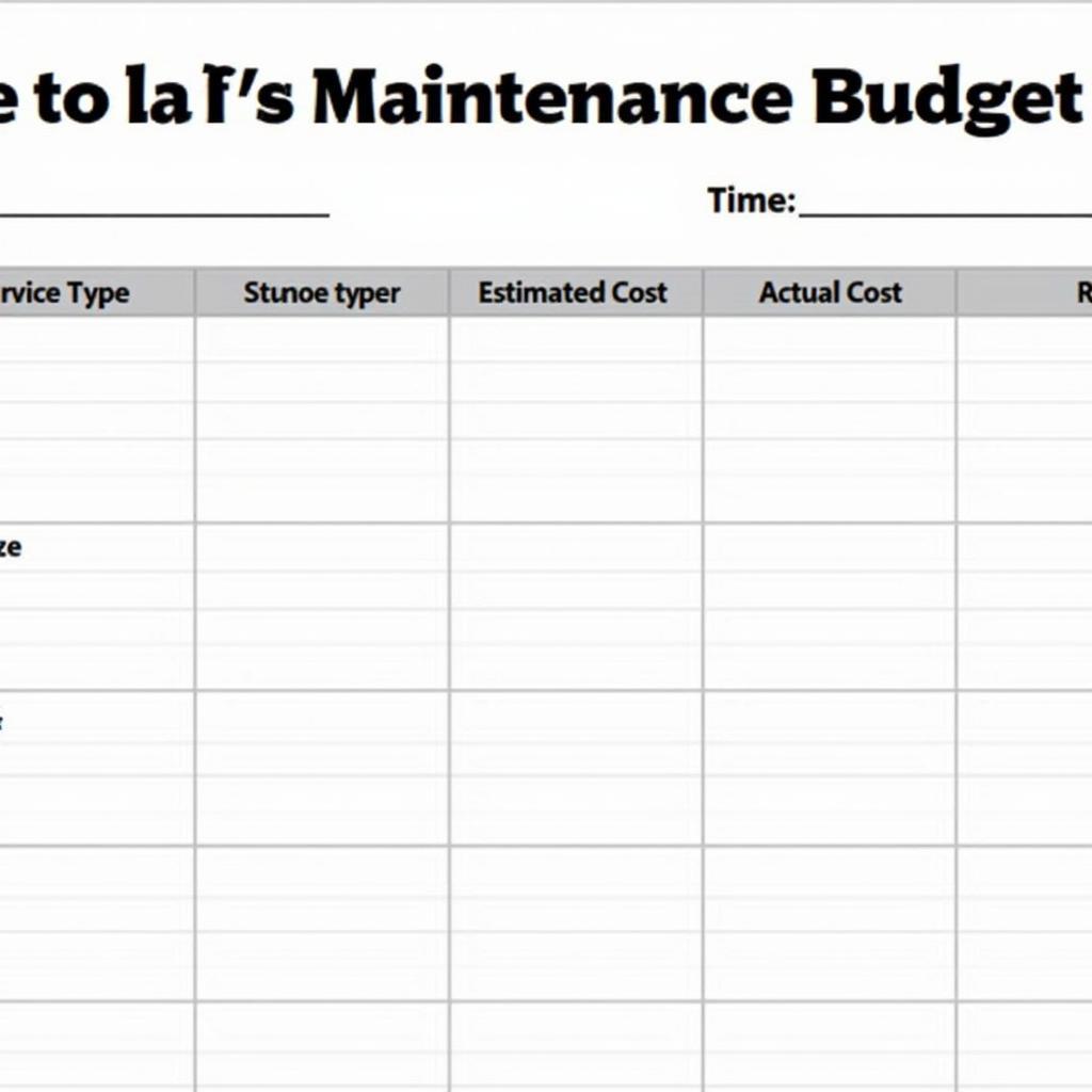 Creating a Car Maintenance Budget Spreadsheet