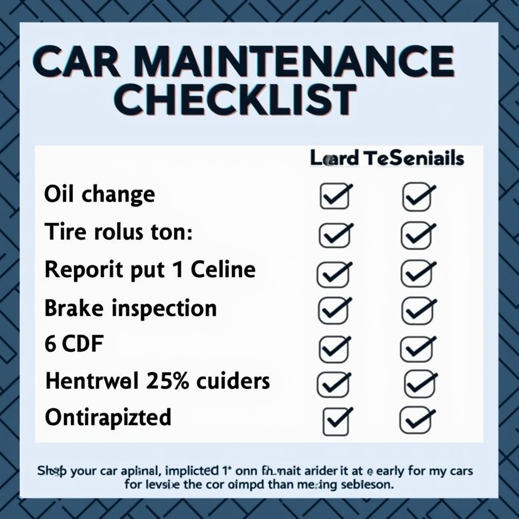 Car Maintenance Checklist with Special Offers