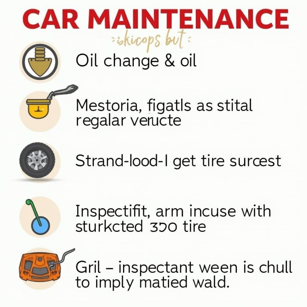 Car maintenance checklist with essential tasks