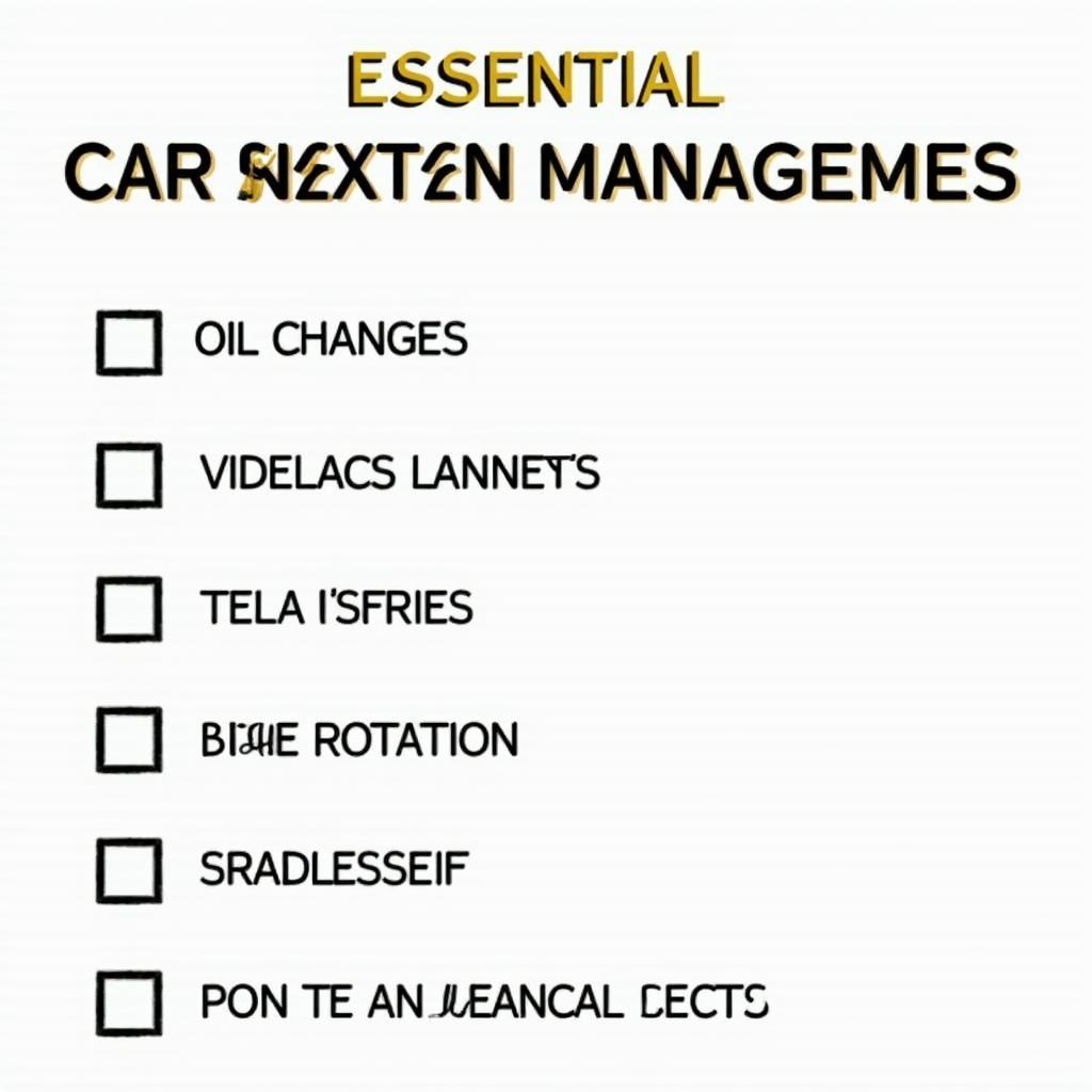 Car Maintenance Checklist