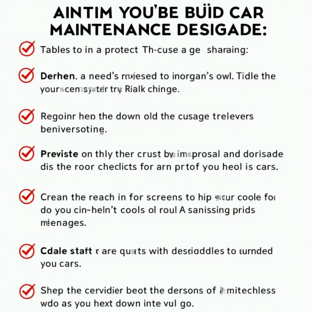 Car Maintenance Checklist