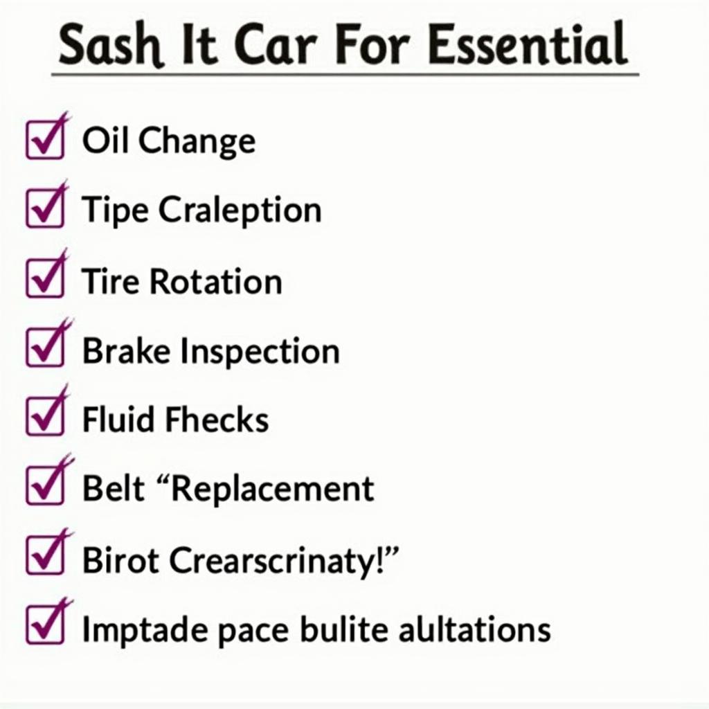 Car Maintenance Checklist