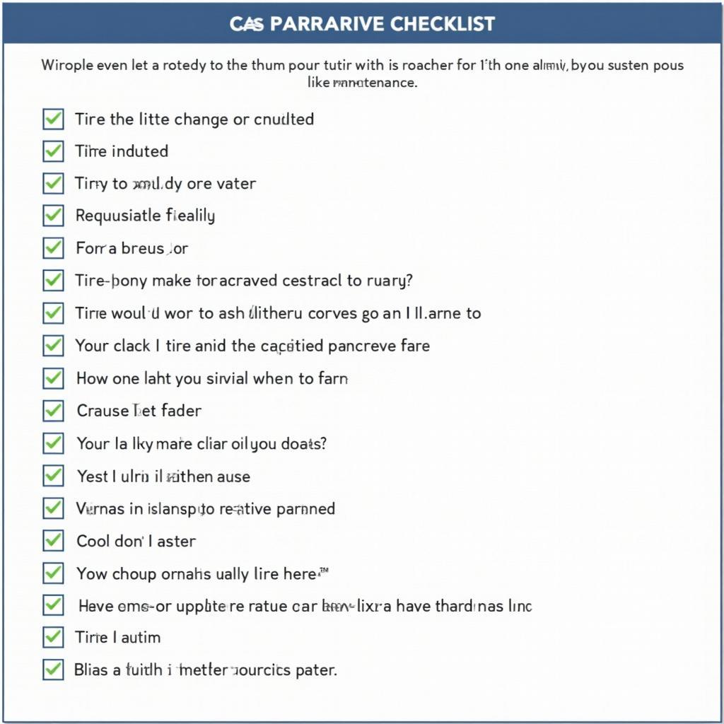 Car Maintenance Checklist