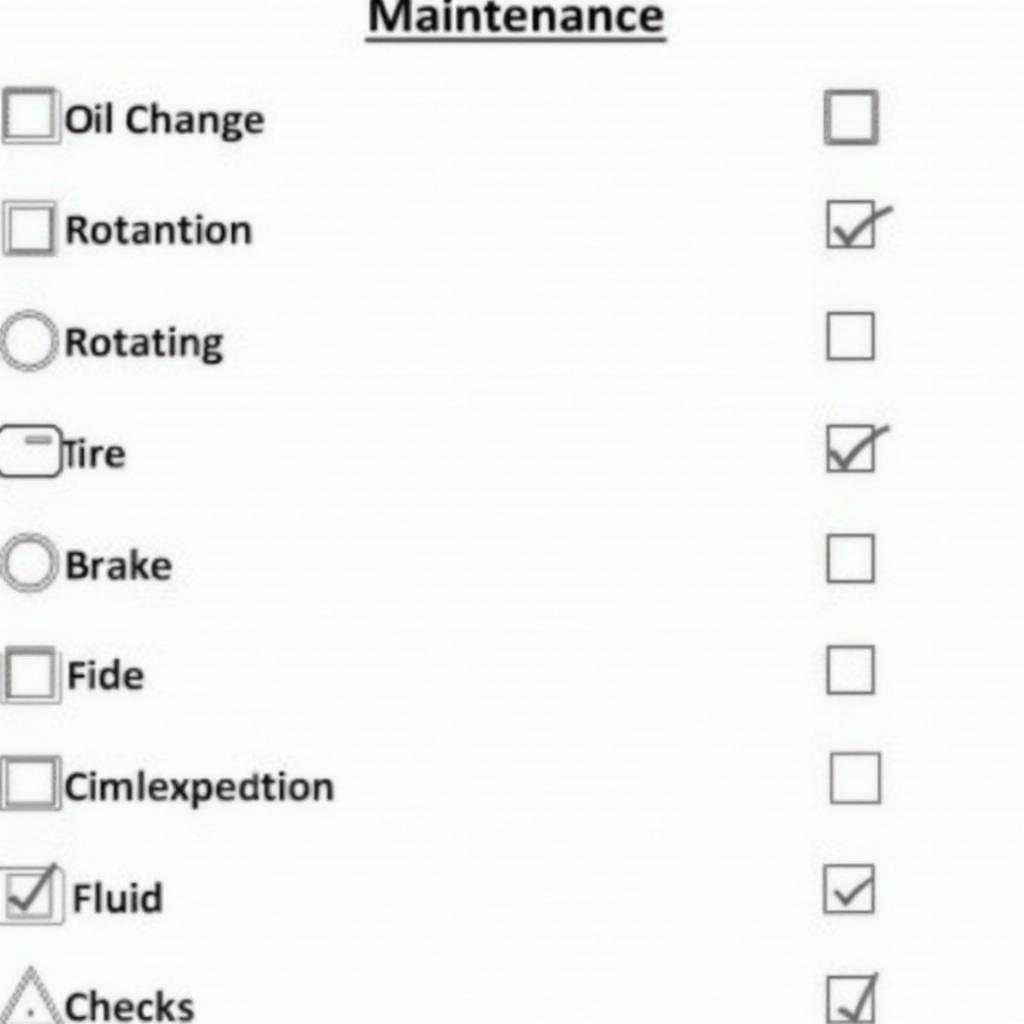 Car Maintenance Checklist