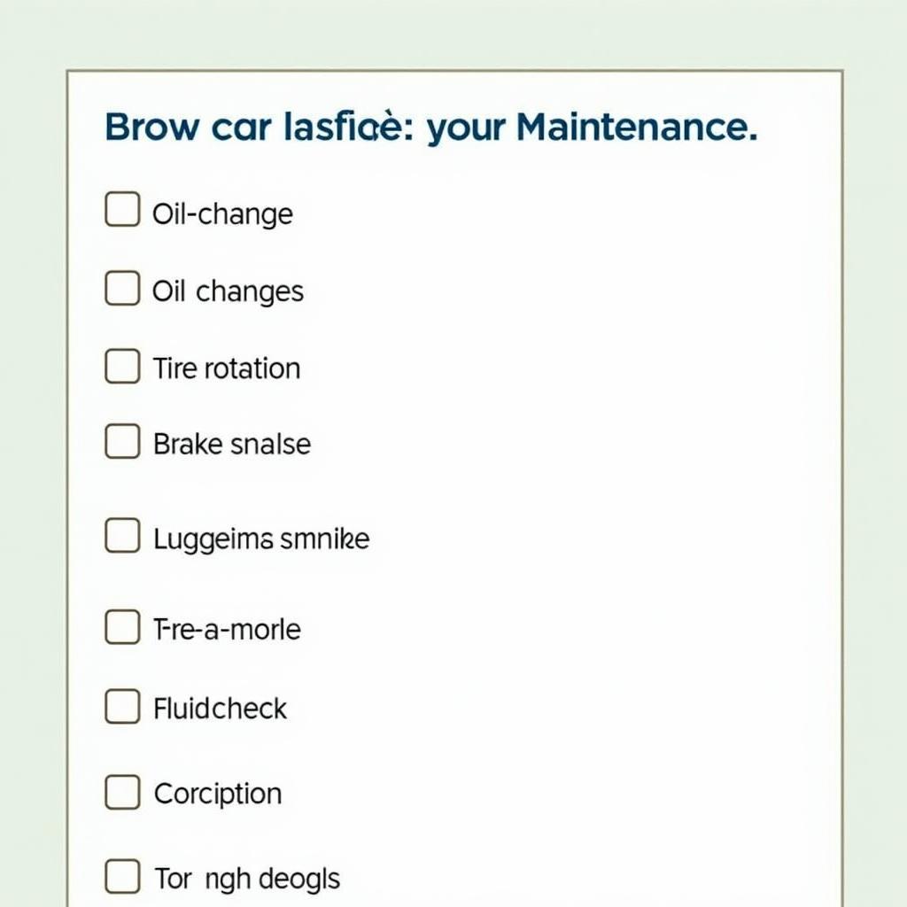 Car Maintenance Checklist 