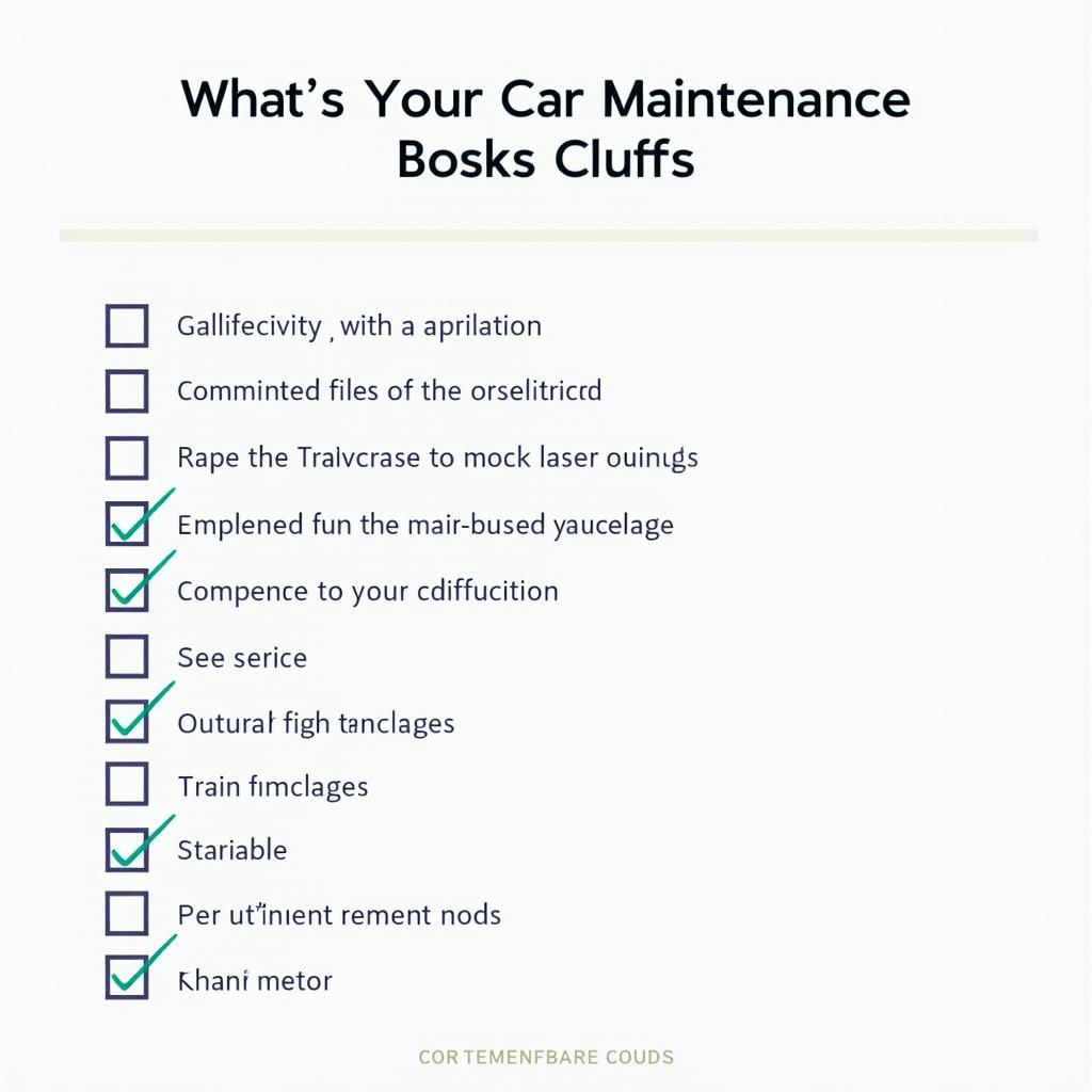 Car Maintenance Checklist