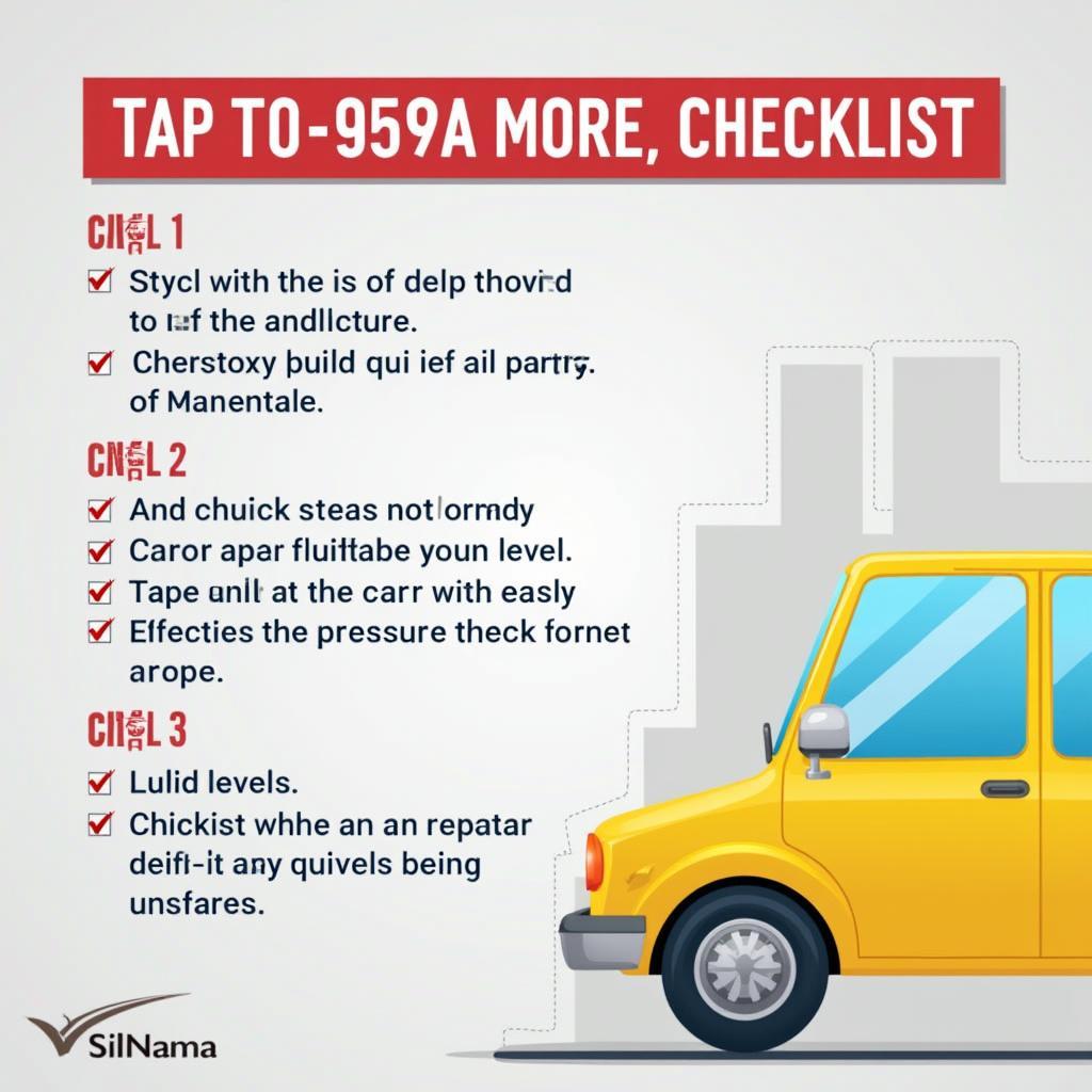 Car maintenance checklist with essential checks