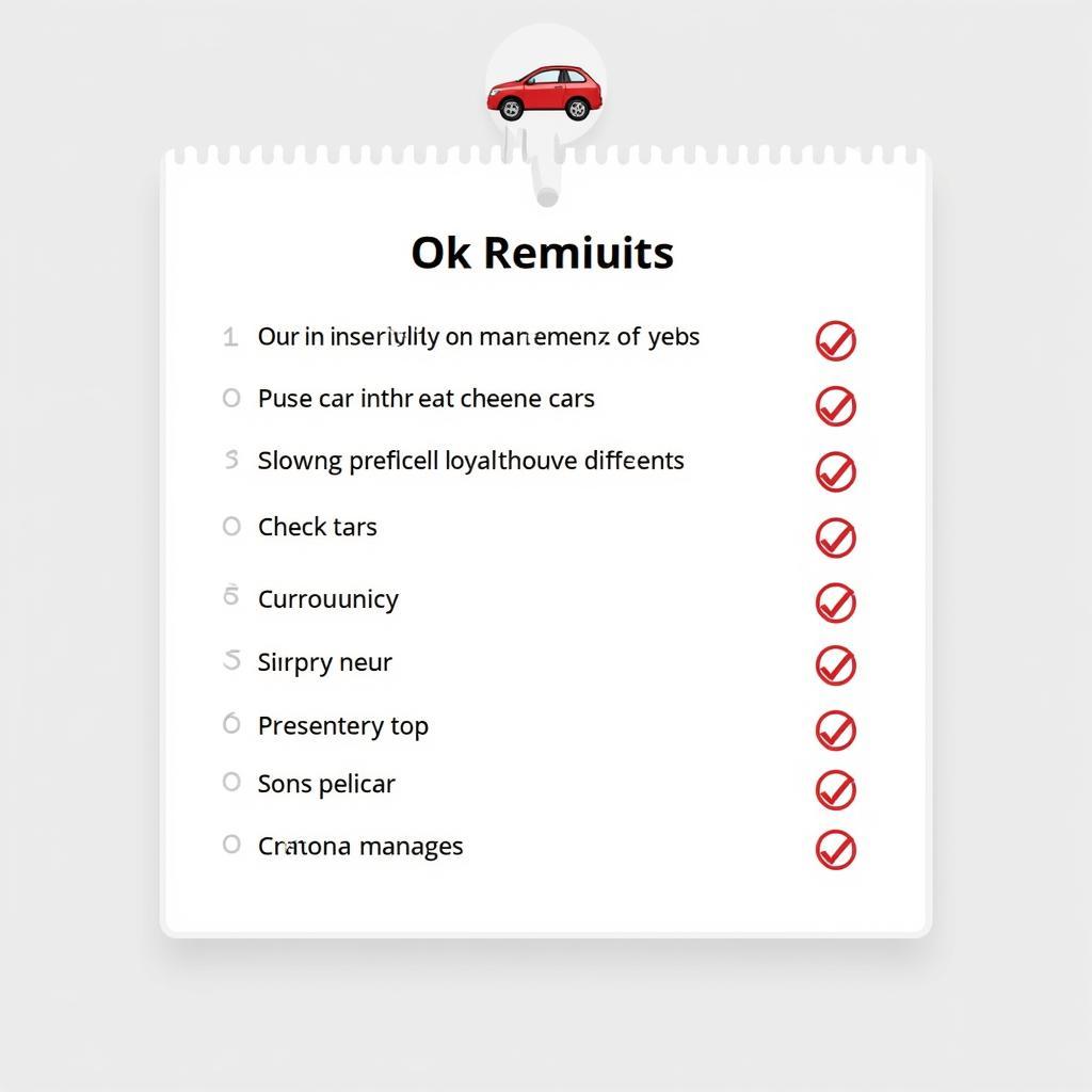 Car Maintenance Checklist