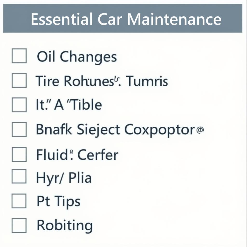 Car Maintenance Checklist