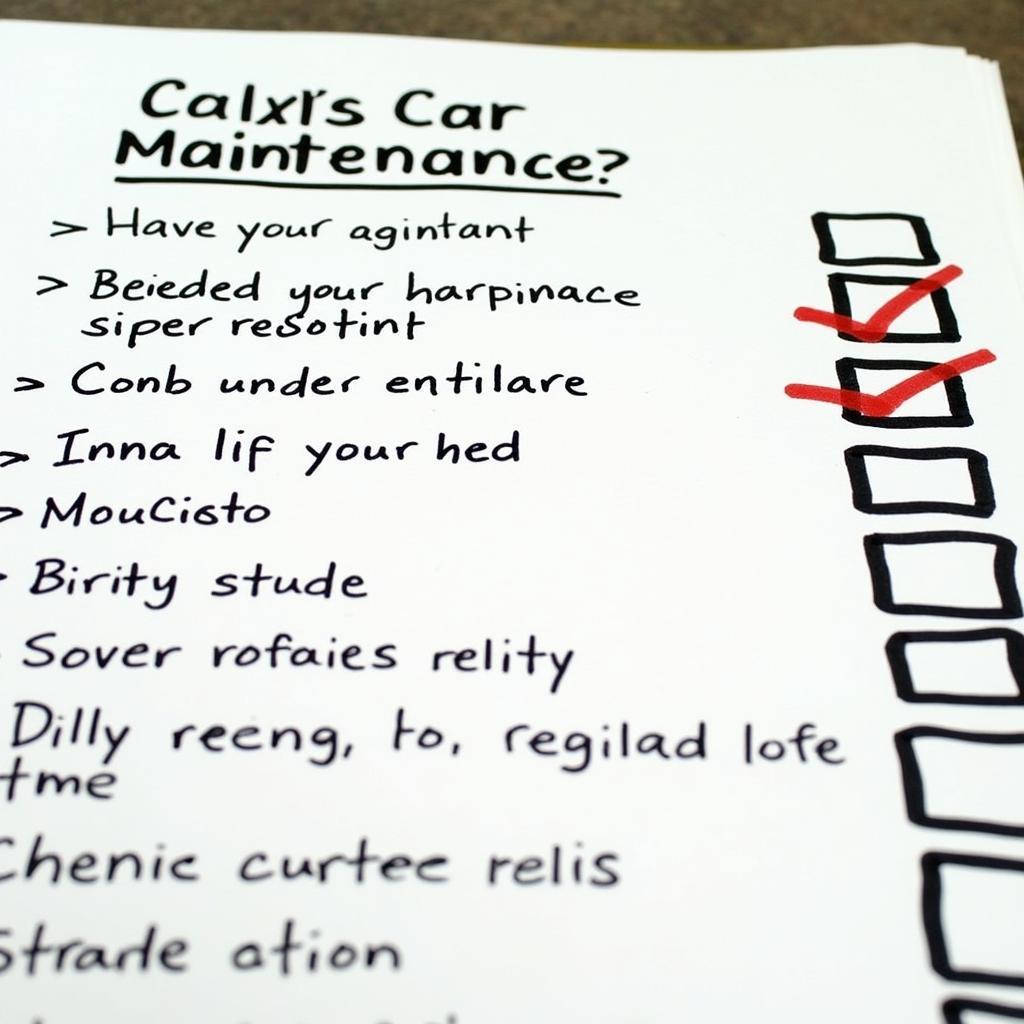 Car Maintenance Checklist Argentan