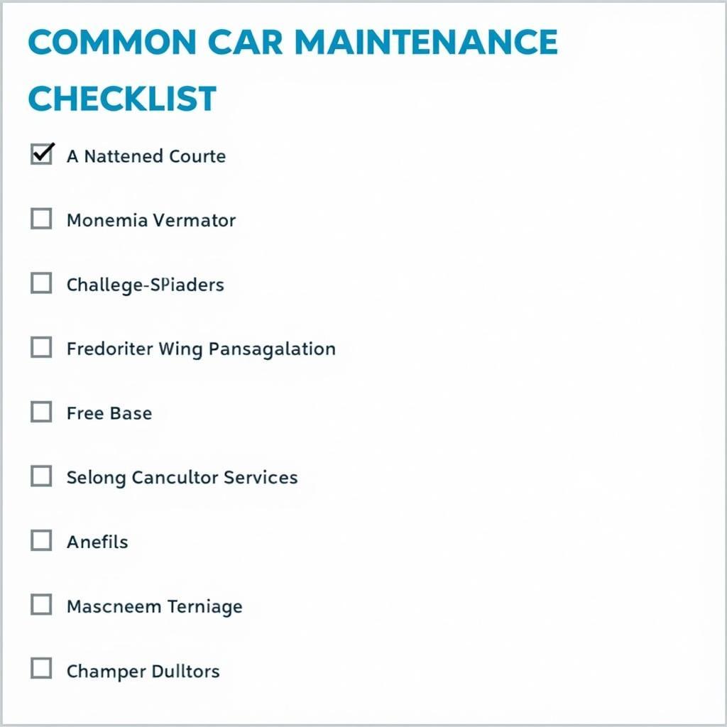 Car Maintenance Checklist in Ashford, AL