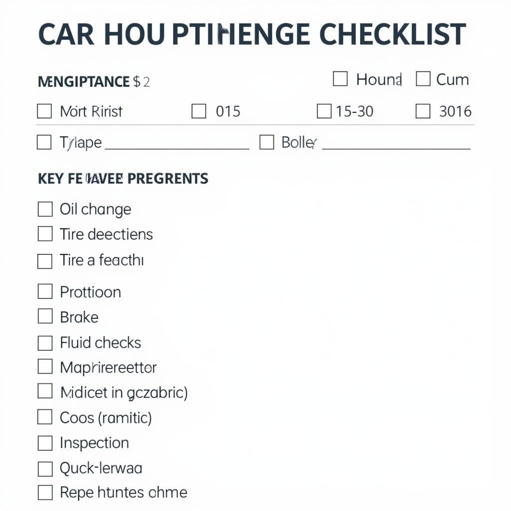 Car Maintenance Checklist Burlington