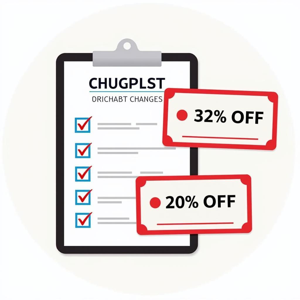 Car maintenance checklist with coupons