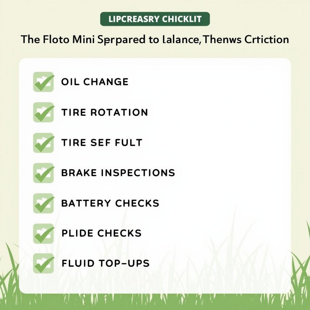 Car Maintenance Checklist Creston IA 