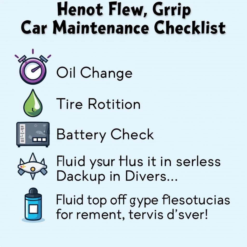 Car maintenance checklist with Idaho Falls landscape in the background