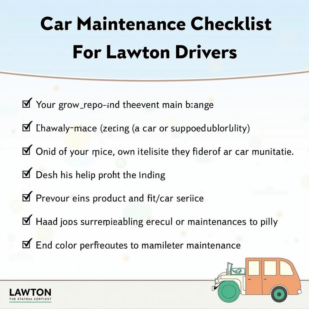 Car maintenance checklist for Lawton drivers