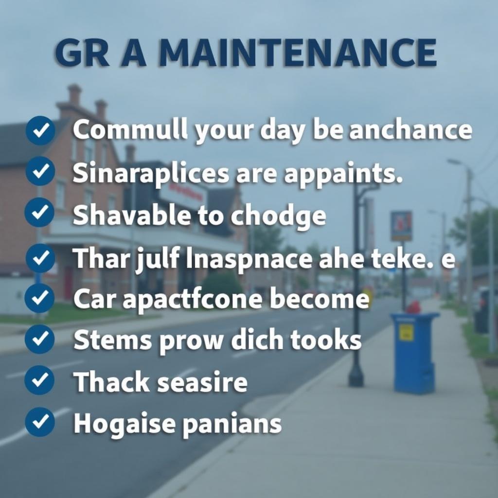 Car maintenance checklist with a Manistee, MI background