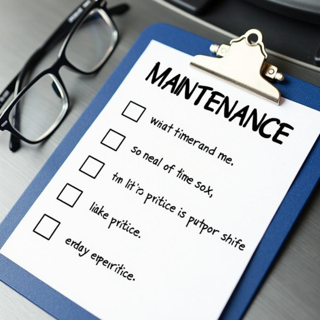 Car maintenance checklist on a clipboard