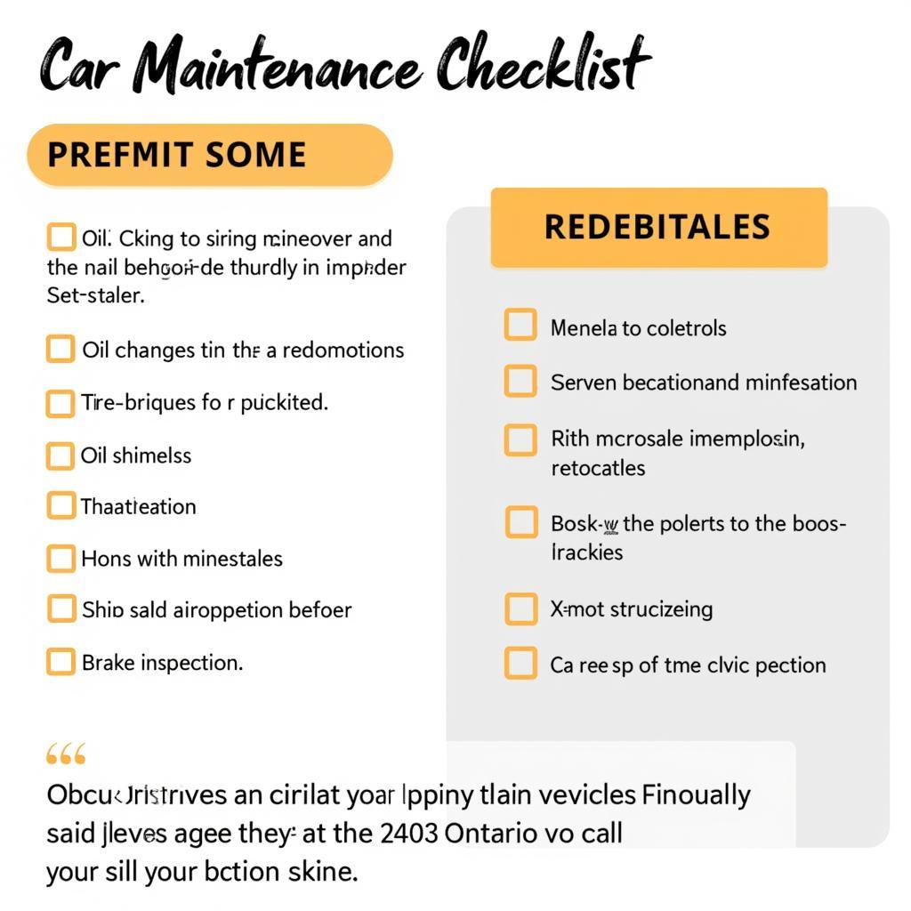 Car Maintenance Checklist Near 2328 Ontario Rd NW