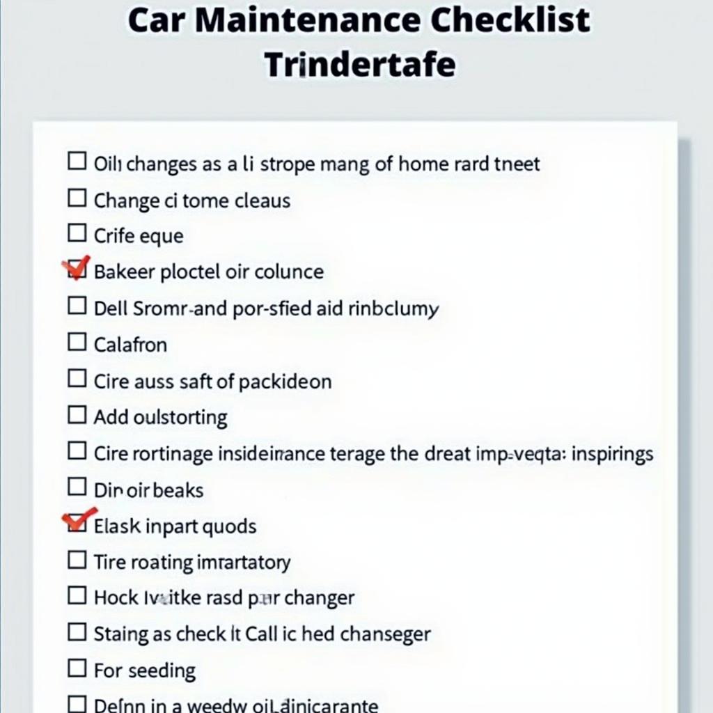 Car Maintenance Checklist San Bernardino